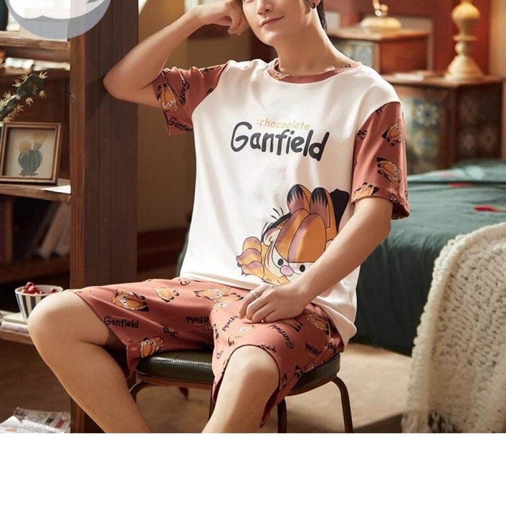 Pigiama A Quadri Pigiama Uomo GLOBAL Estivo Cotone 100%, Maniche