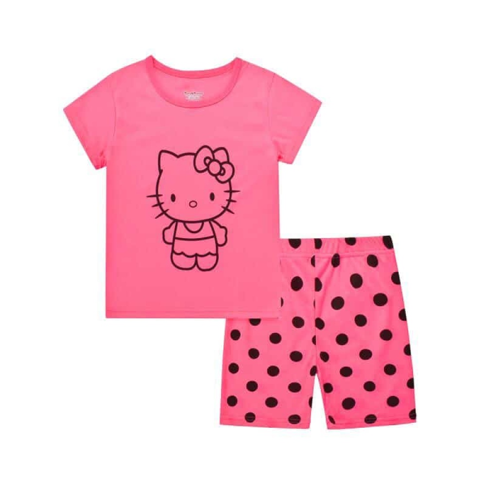 Pigiama estivo di Hello Kitty con pantaloncini rosa e neri