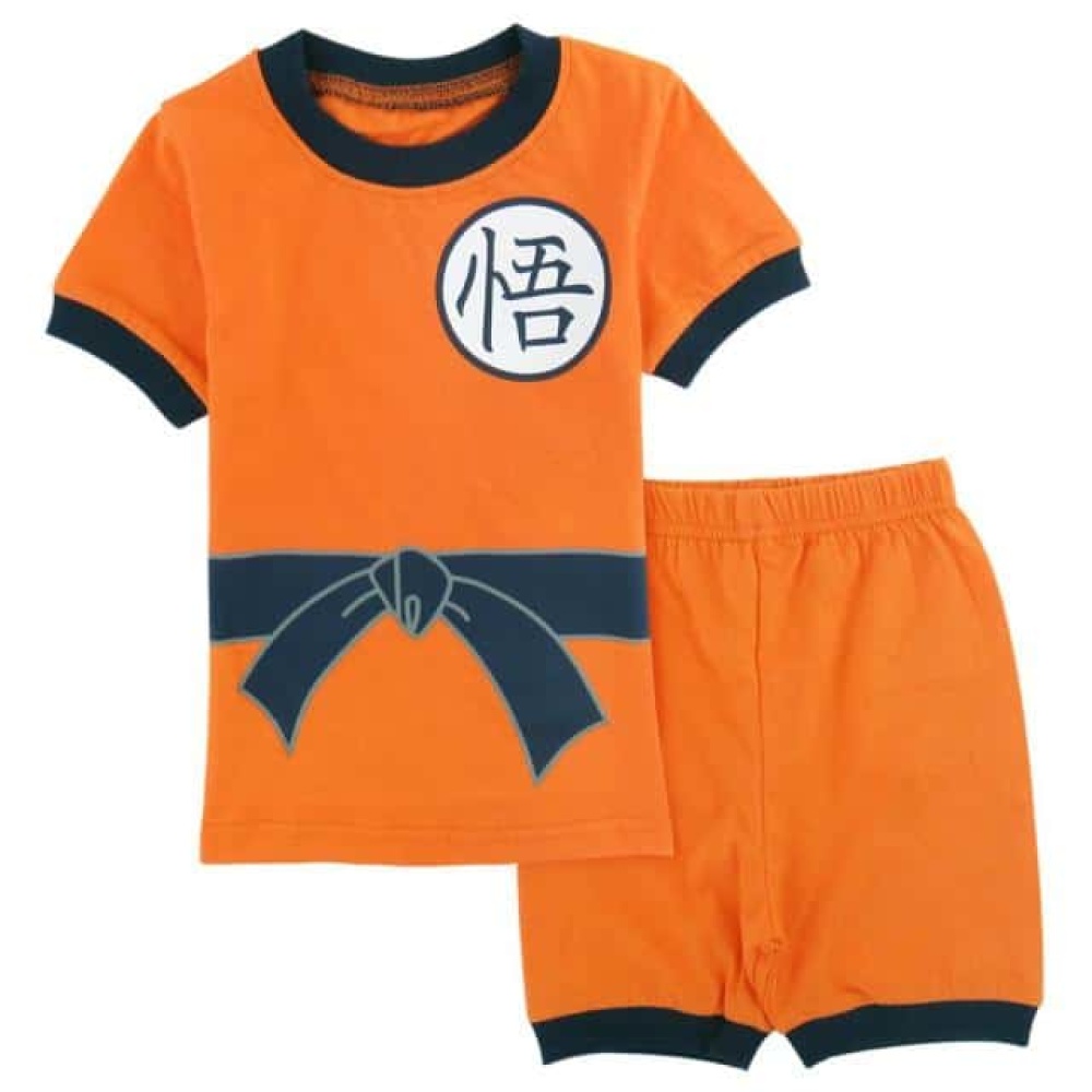 Maglietta e pantaloncini Sangoku arancione e nero alla moda