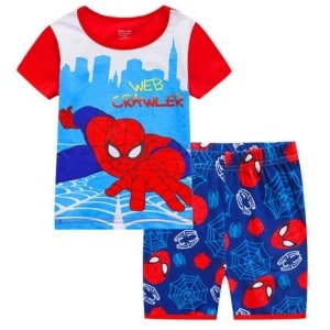 Pigiama estivo di Spiderman per ragazzi in cotone di alta qualità