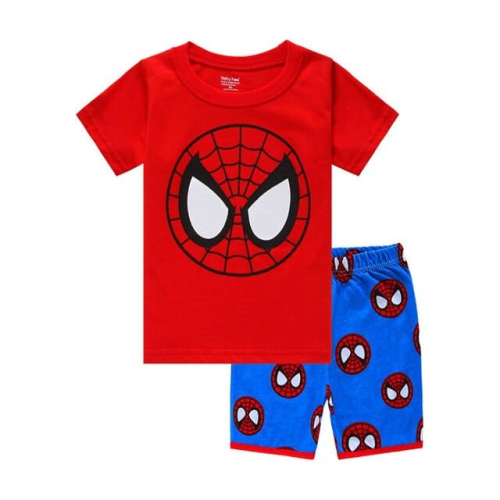 Set di pigiama alla moda in cotone rosso, blu e nero di Spiderman per ragazzi