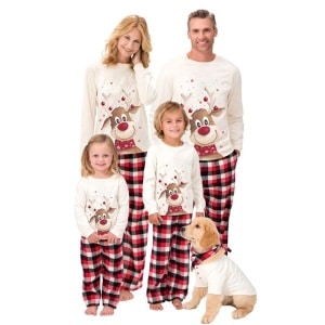 Set di pigiami natalizi per la famiglia Renna di Natale di altissima qualità alla moda