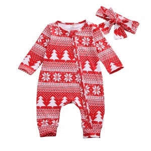 Pigiama rosso di Natale per bambine 12-18 mesi con bandana completa di moda di altissima qualità